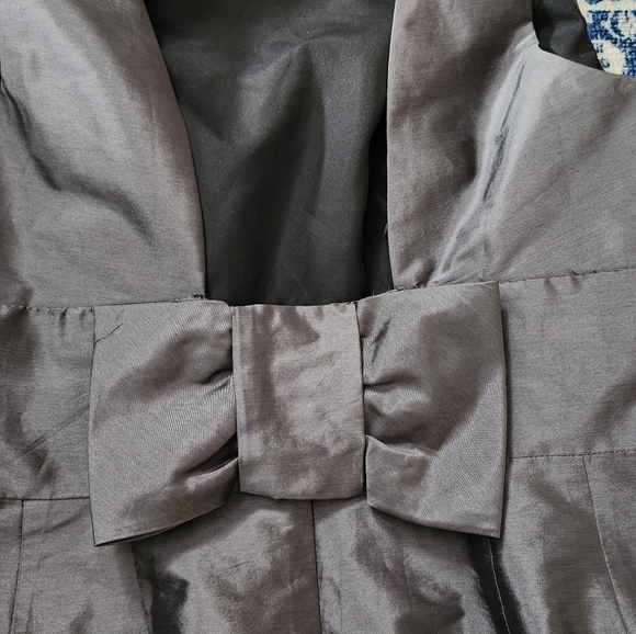 Alfred Sung Gray Low Bow Back Cocktail Dress - Picture 2 of 7